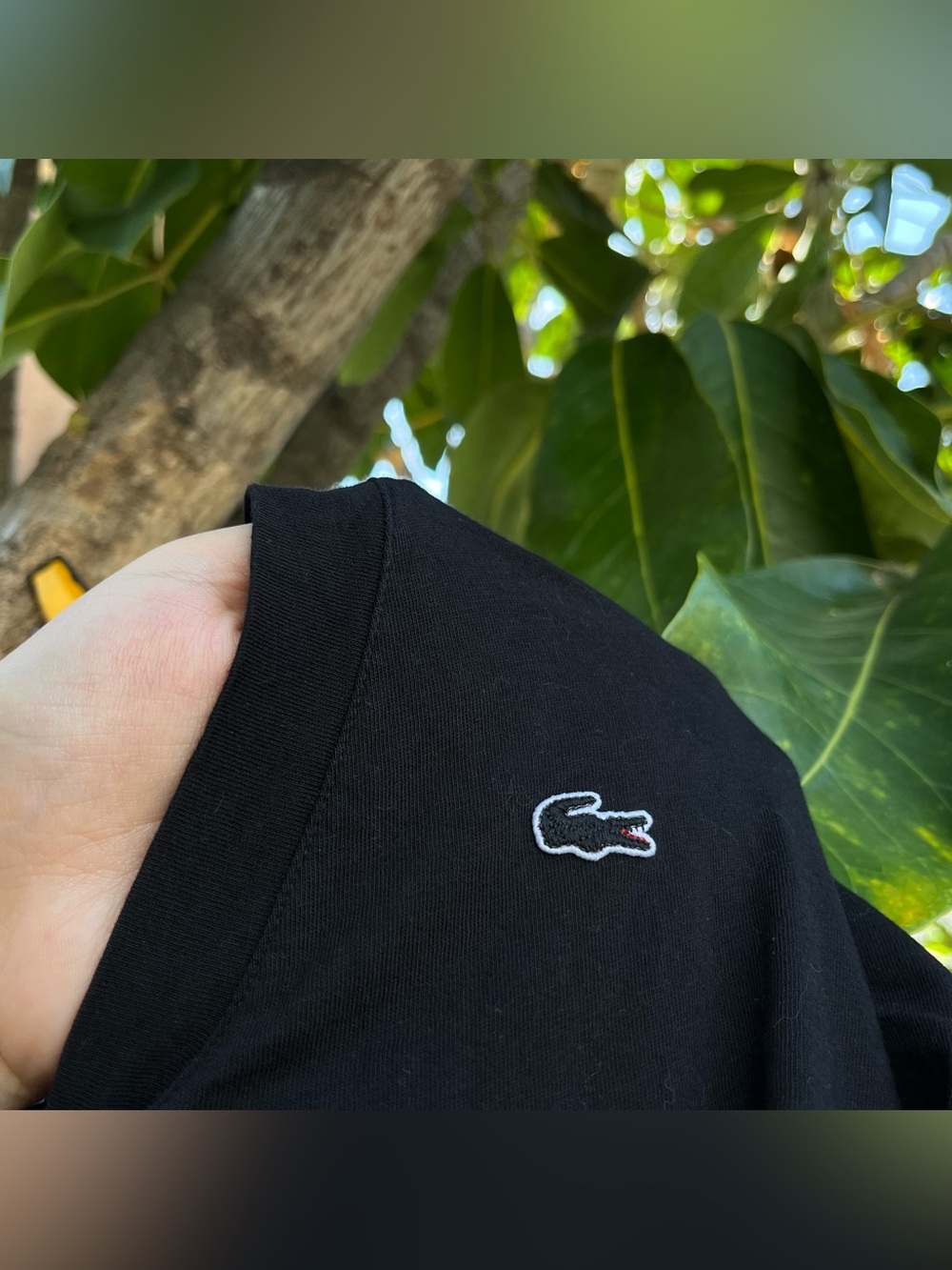 Lacoste Black Classic V-Neck T-Shirt. - Picture 4 of 6